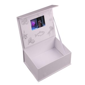 Artificial handmade lcd video gift box video ring box with custom printed graphic